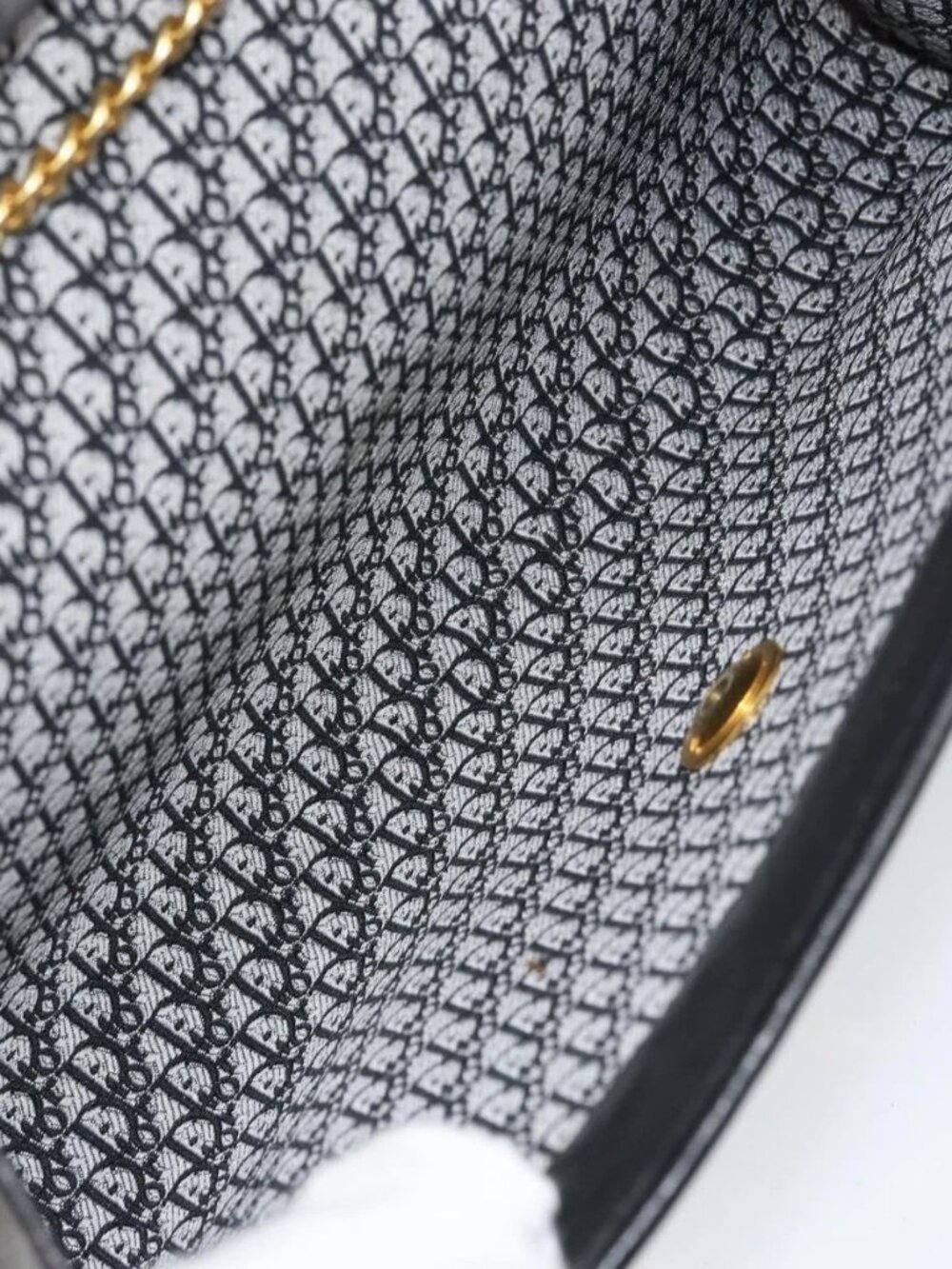 Christian Dior Chain Shoulder Bag Leather Black Gold Auth bs31815 - Picture 12 of 16